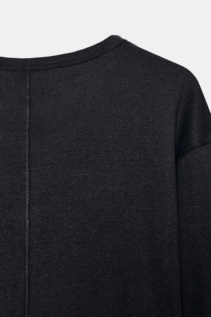RIB KNIT LONG SLEEVE T-SHIRT