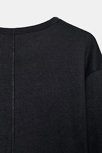 RIB KNIT LONG SLEEVE T-SHIRT