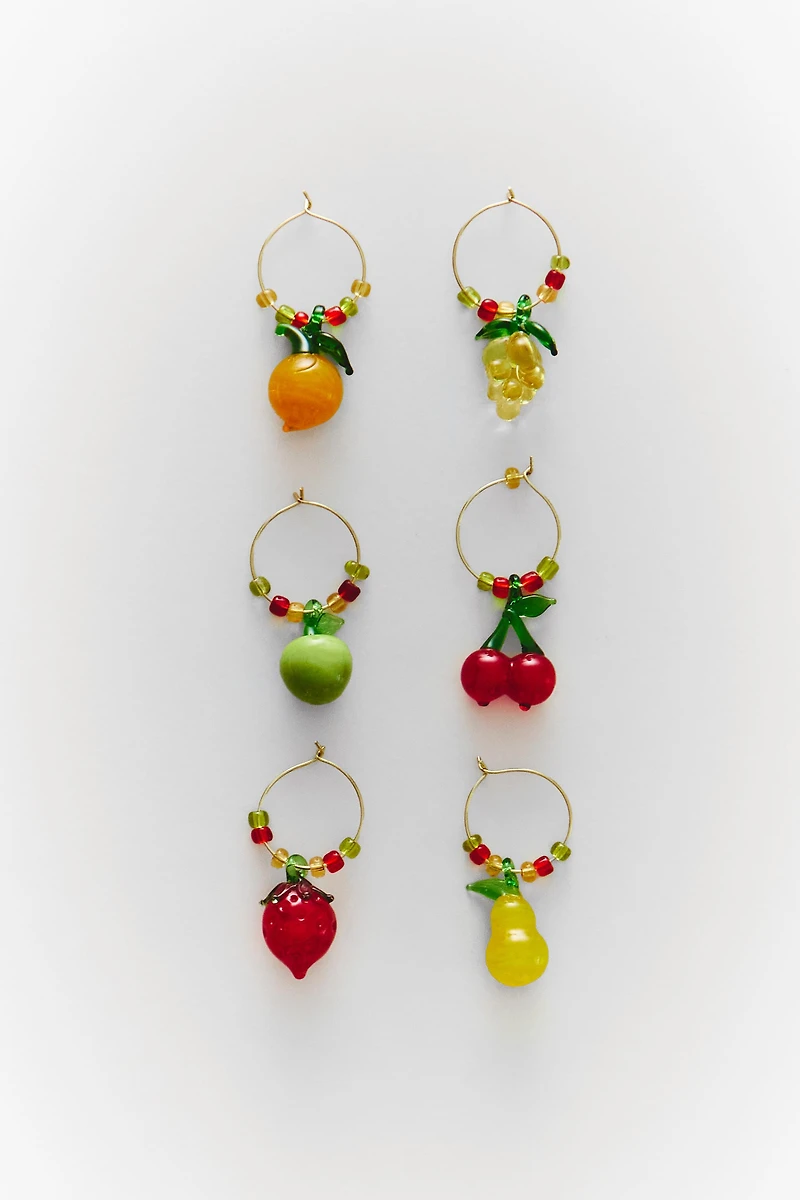 PACK OF FRUIT GLASS CHARMS (PACK OF 6)