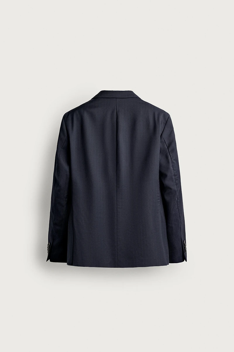 VESTE DE COSTUME REGULAR FIT À RAYURES 100 % LAINE