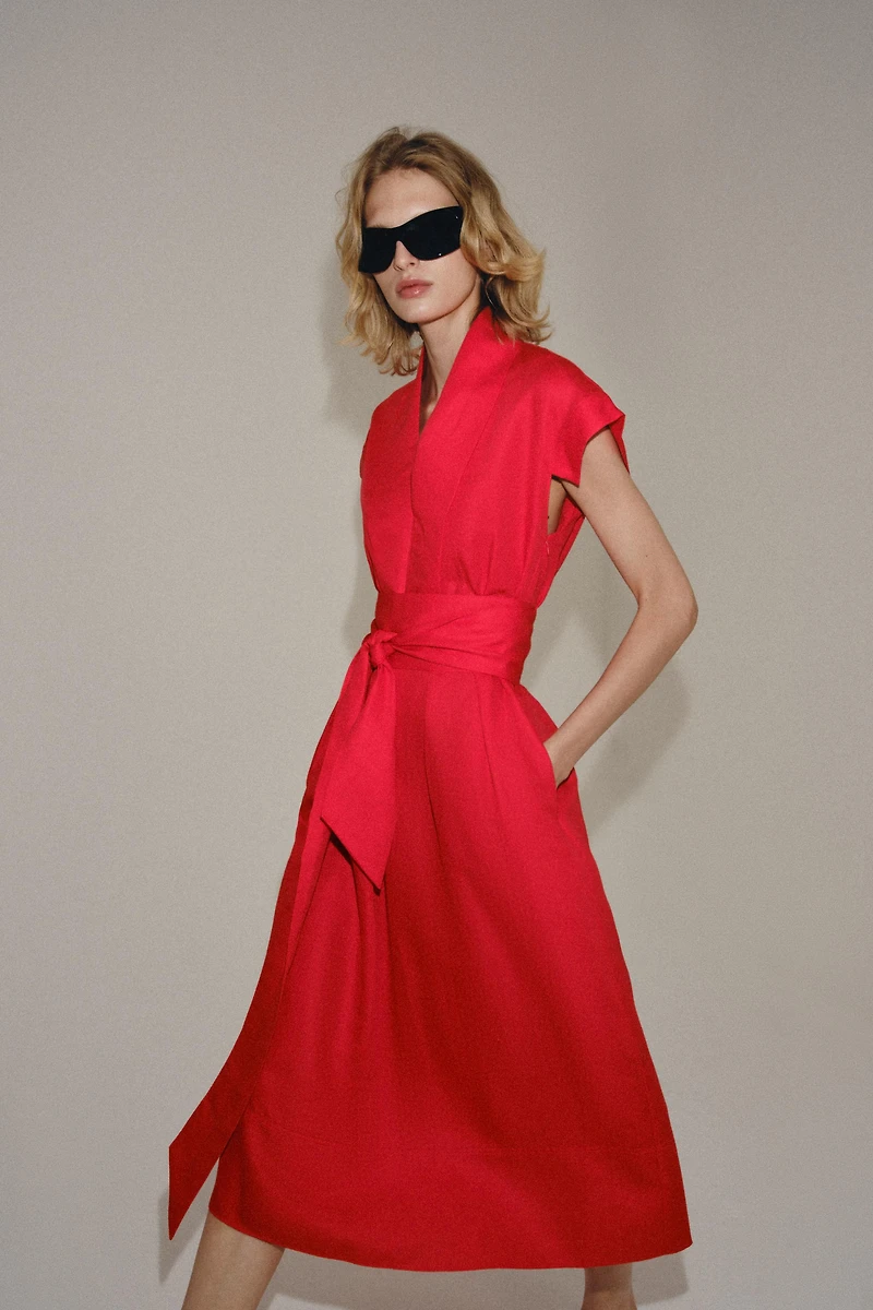 ZW COLLECTION MIDI LINEN DRESS