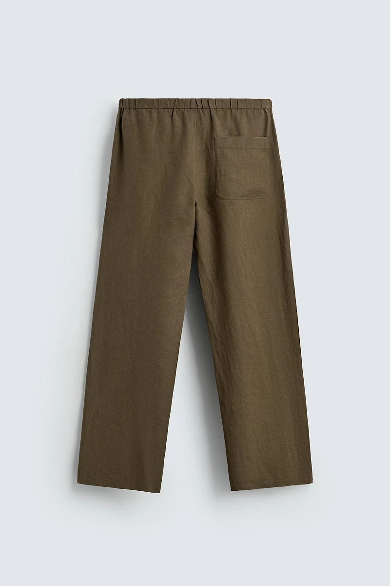 100% LINEN RELAXED FIT PANTS