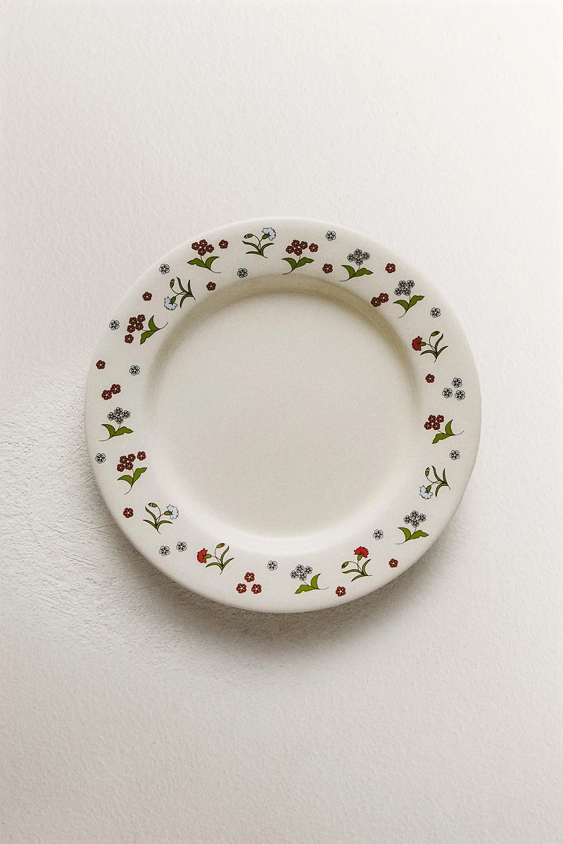 KIDS FLORAL STONEWARE PLATE