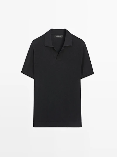 100% cotton knit polo sweater