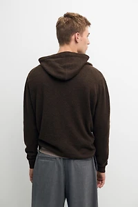 100% cashmere hooded cardigan