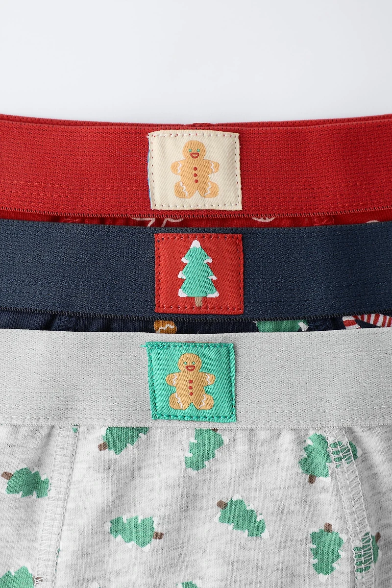 AGES 2-3/ THREE-PACK OF TREE AND COOKIE BOXERS