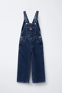 DENIM OVERALLS WITH LABEL