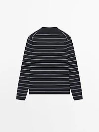 Polo rayé en maille de coton