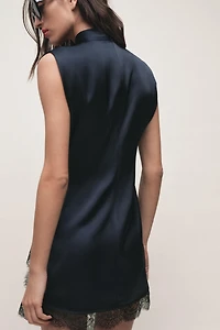 ROBE COURTE BIMATIÈRE AVEC DENTELLE