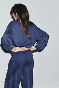 WASHED SWEATSHIRT WITH STUDS