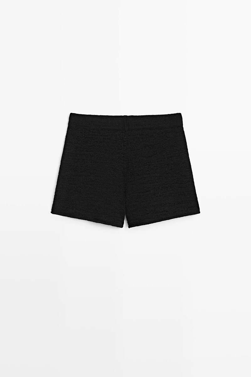 Textured knit shorts