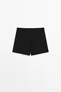 Textured knit shorts