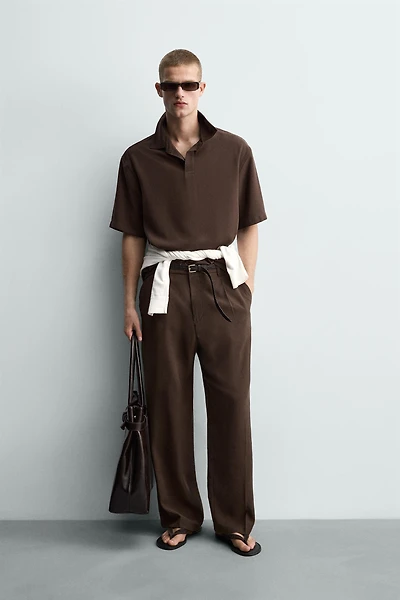PANTALON FLUIDE COUPE DÉCONTRACTÉE À PLIS