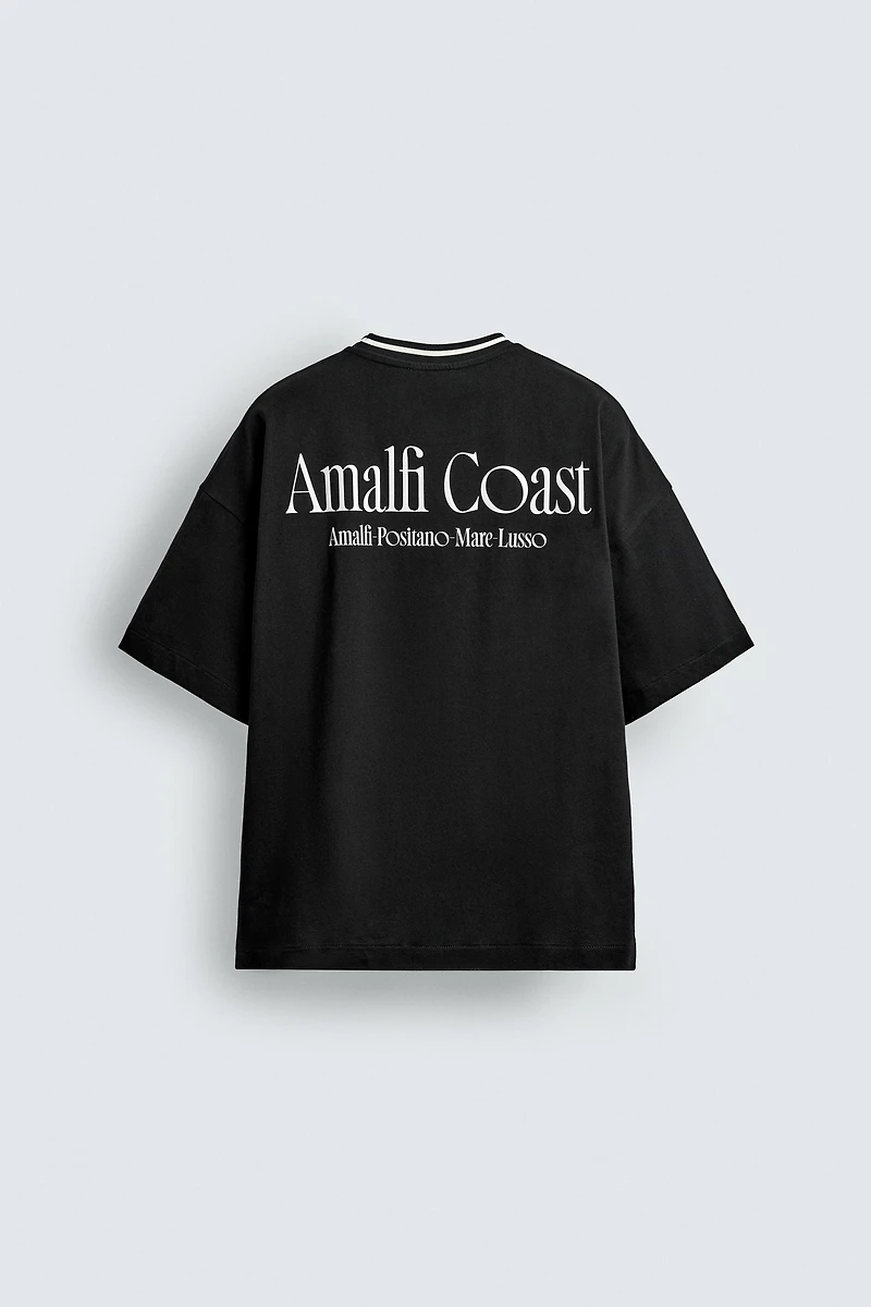 RAISED PRINT TEXT T-SHIRT