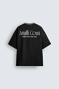 RAISED PRINT TEXT T-SHIRT