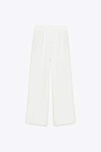 PANTALON EN CRÊPE À JAMBES LARGES