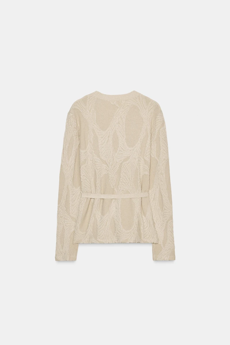 JACQUARD BELTED TOP