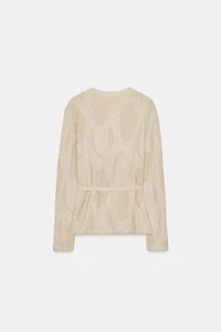 JACQUARD BELTED TOP