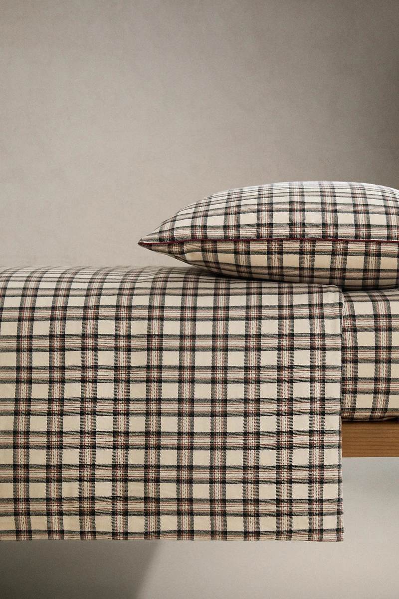 CHILDREN’S CHECK FLANNEL CHRISTMAS DUVET COVER