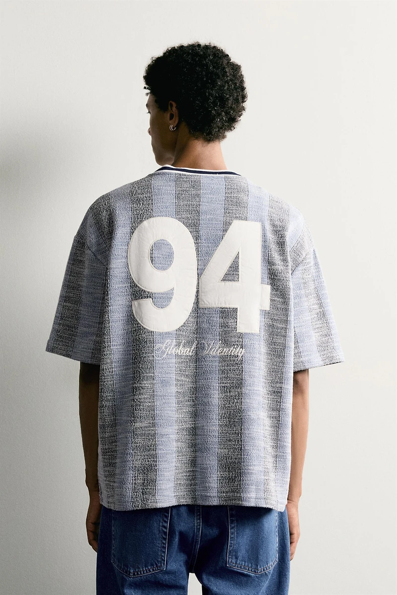 RETRO SOCCER JACQUARD EMBROIDERED SWEATSHIRT