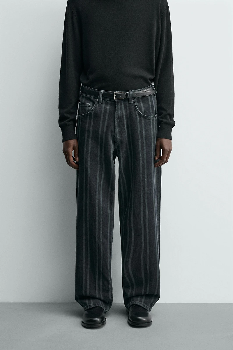 STRIPED RELAXED FIT JEANS