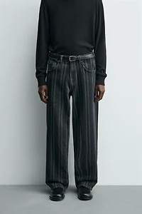 STRIPED RELAXED FIT JEANS