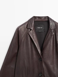 Manteau long en cuir nappa