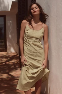 FLOWY OPEN-BACK MIDI DRESS