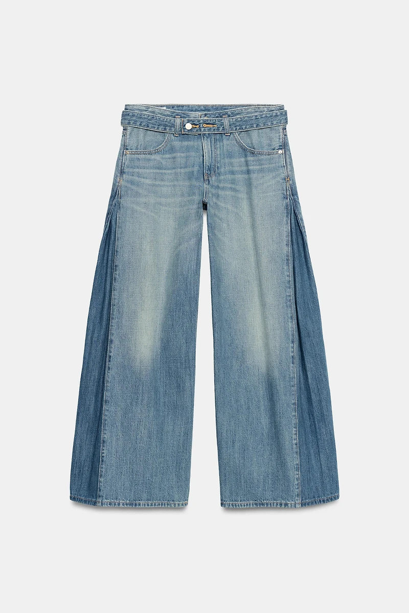 TRF MID-RISE BELTED JEANS