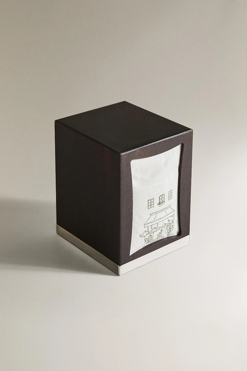 COFFEE NAPKIN HOLDER AND NAPKIN SET