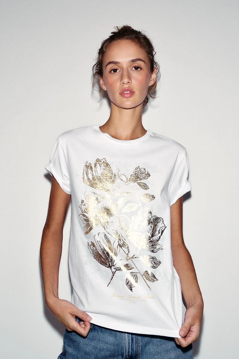 METALLIC SHORT SLEEVE T-SHIRT