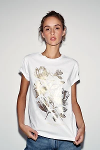 METALLIC SHORT SLEEVE T-SHIRT