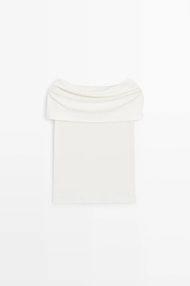 Top en coton à épaules dénudées
