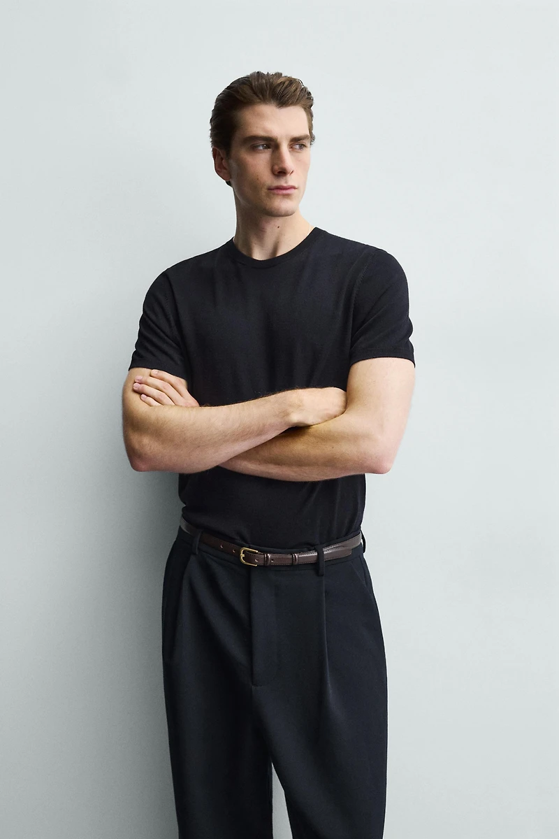 T-SHIRT BASIQUE REGULAR FIT EN MAILLE