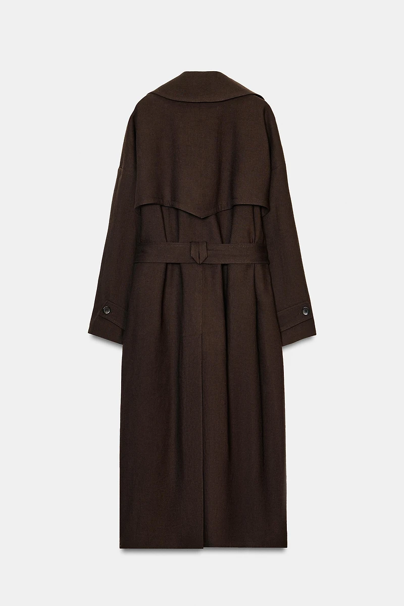 FLOWY WOOL TRENCH COAT ZW COLLECTION LIMITED EDITION