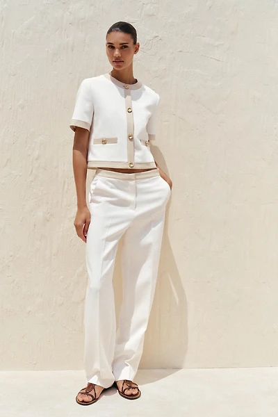 STRAIGHT LEG PANTS WITH COMBINATION WAIST