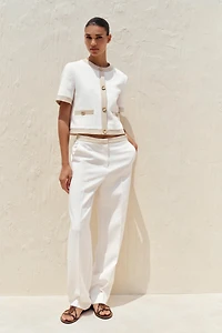 PANTALON DROIT TAILLE COMBINÉE