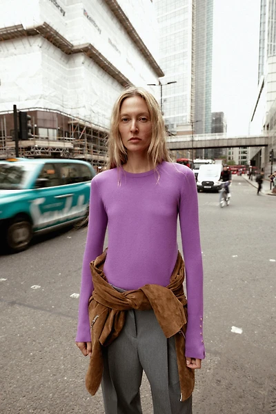 BASIC PLAIN KNIT SWEATER