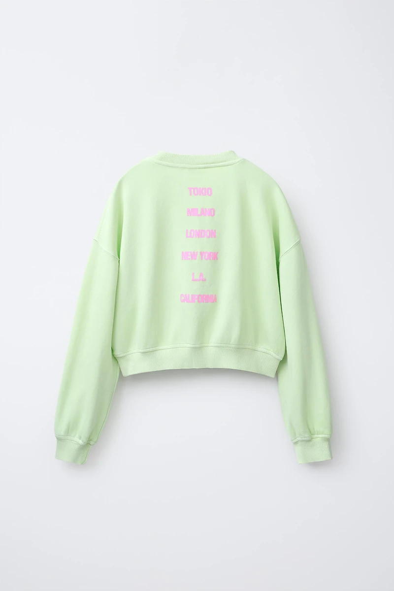 TEXT SWEATSHIRT AND BERMUDA SET