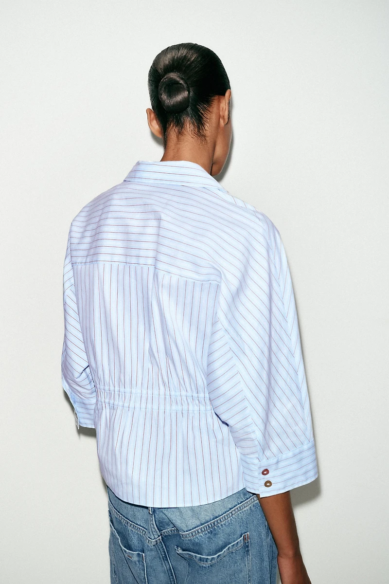 CHEMISE À RAYURES AVEC LACETS