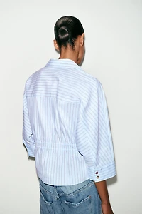 CHEMISE À RAYURES AVEC LACETS