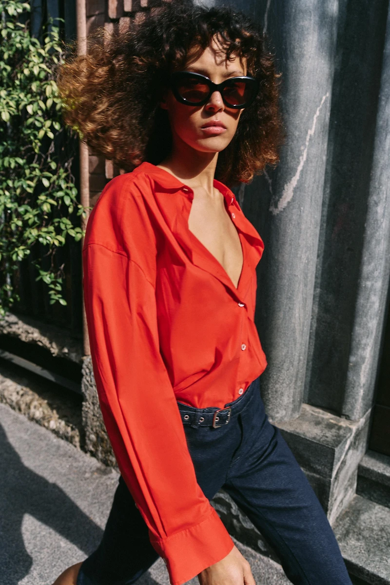 OVERSIZED POPLIN SHIRT