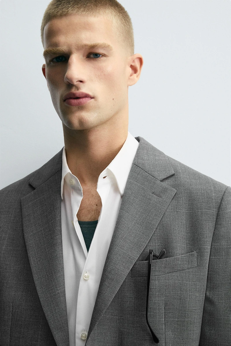 PLAID SUIT BLAZER