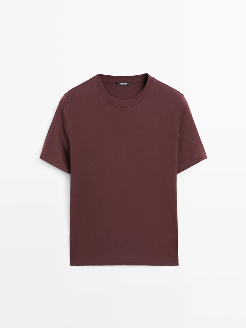 T-shirt à col rond 100 % coton interlock