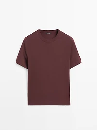 T-shirt à col rond 100 % coton interlock