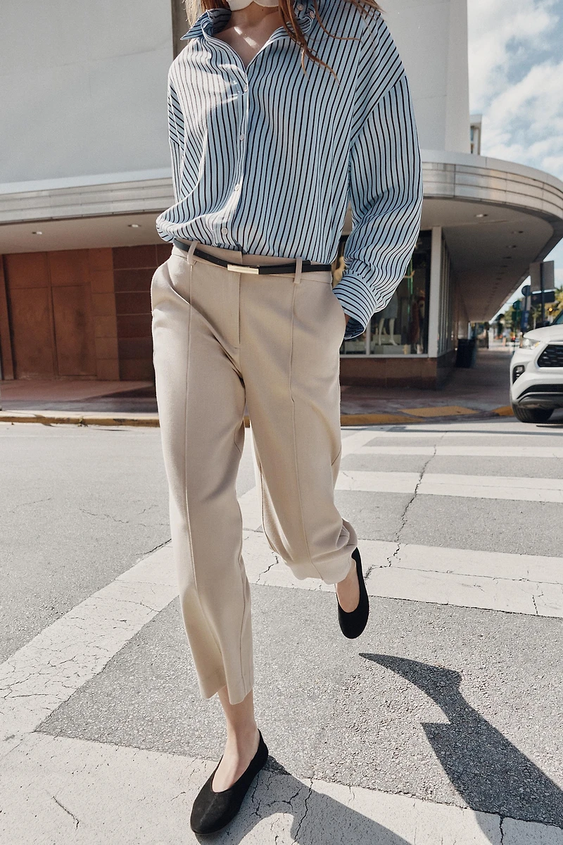 STRAIGHT-LEG PANTS WITH BELT