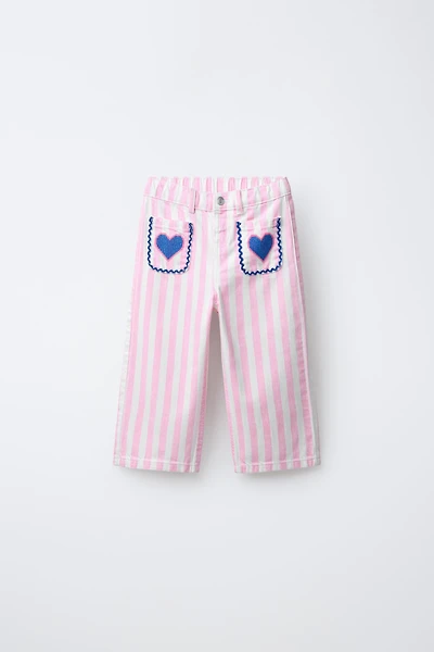 STRIPED TWILL CULOTTES