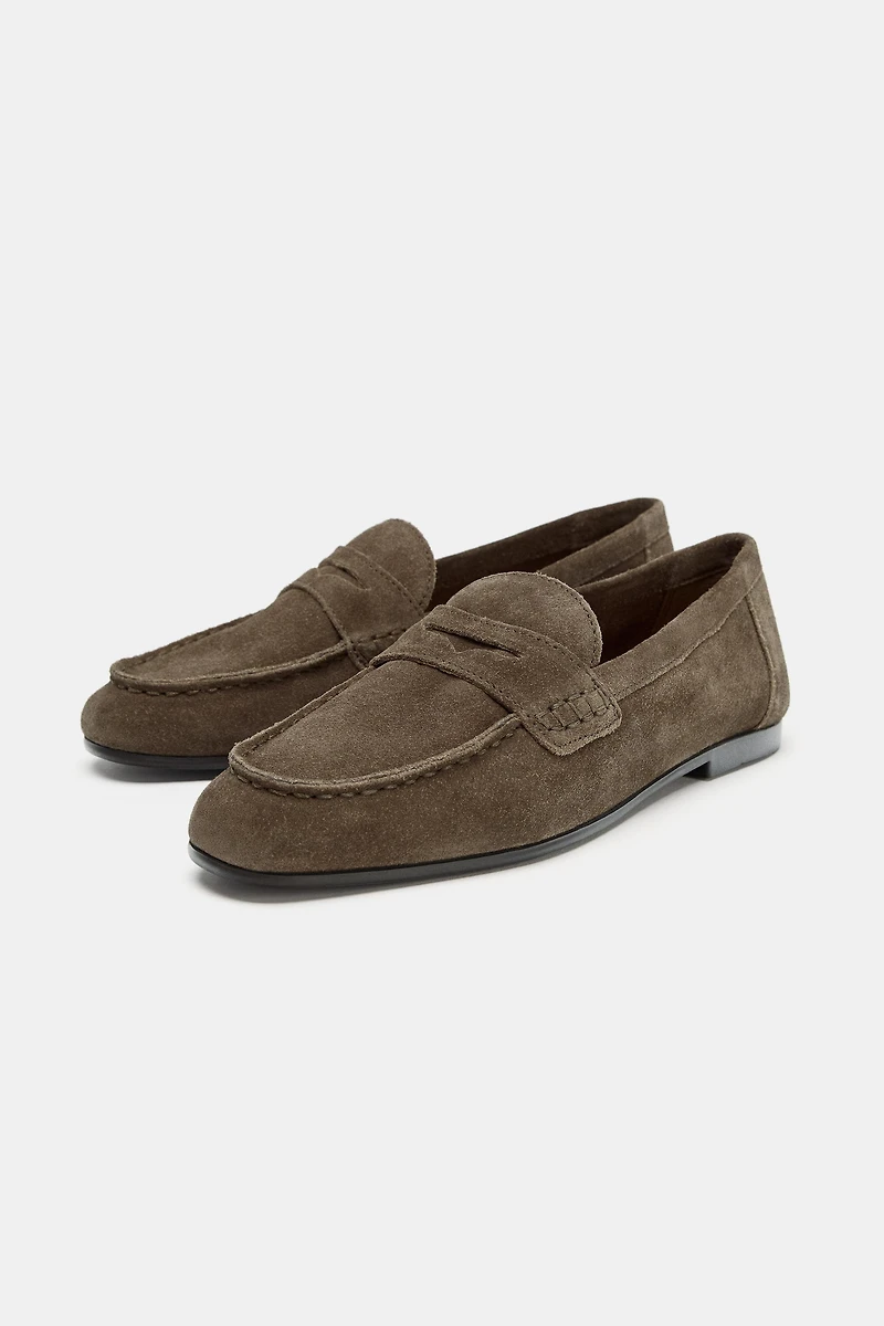 SPLIT LEATHER LOAFERS