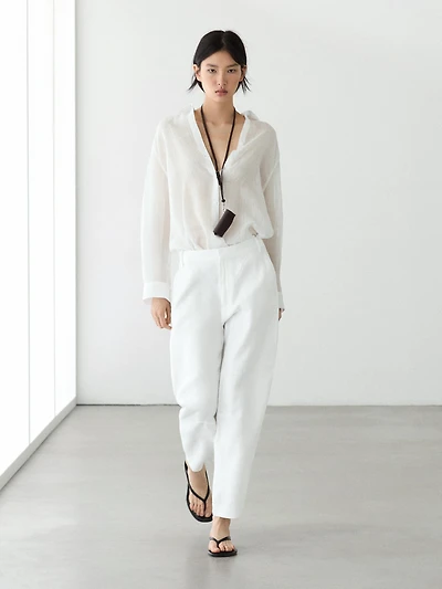 Flowing 100% linen trousers