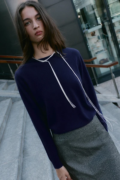 LONG SLEEVE 100% CASHMERE SWEATER
